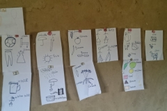 la pared con dibujo
